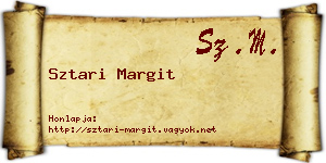 Sztari Margit névjegykártya